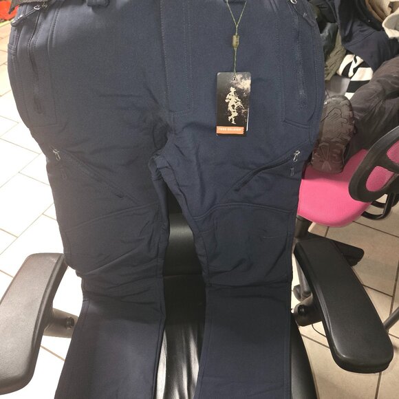 F.A. 952303 Dark Navy 30W/30L Fleese Lined Softshell Snow Ski Pants - Picture 1 of 2